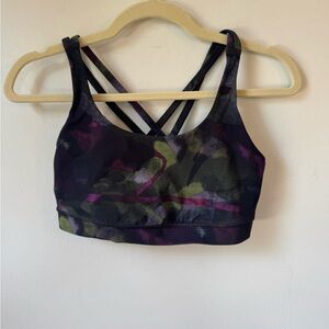 Lululemon Womens Sports Bra Multicolor Energy Aura Dark Chrome 4 Way Stretch
